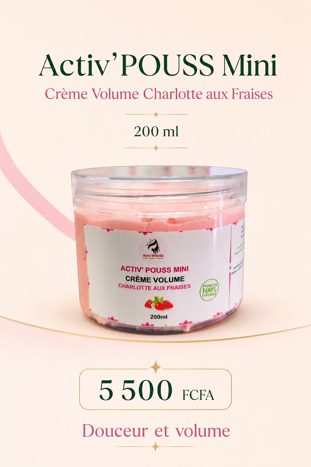 Affiche Crème Volume Charlotte aux Fraises Mini 200 ml, 5 500 FCFA