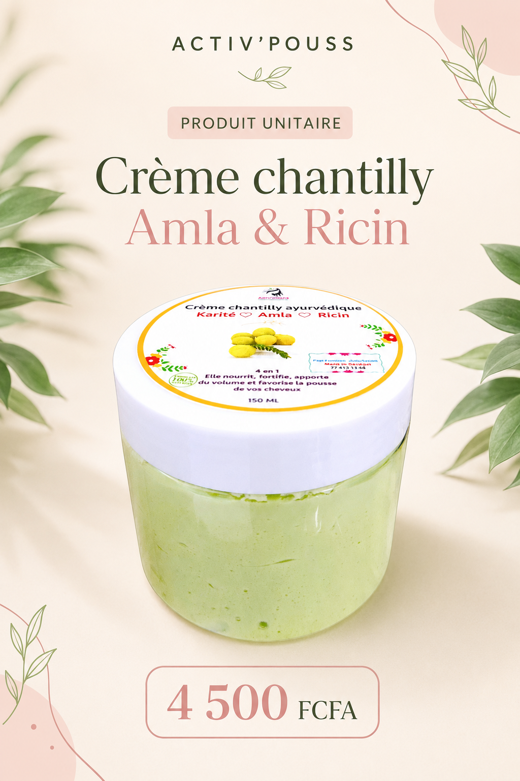 Affiche Crème chantilly Amla & Ricin Activ’POUSS, 4 500 FCFA